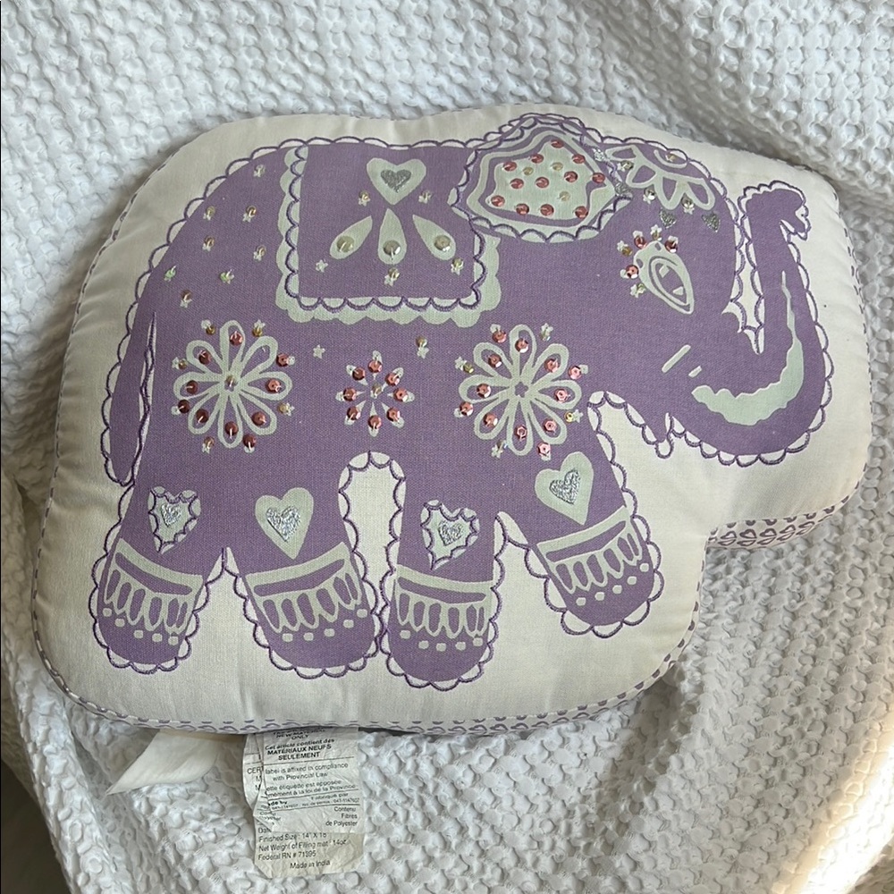 Pottery Barn Kids Stella Elephant Decorative Pillow